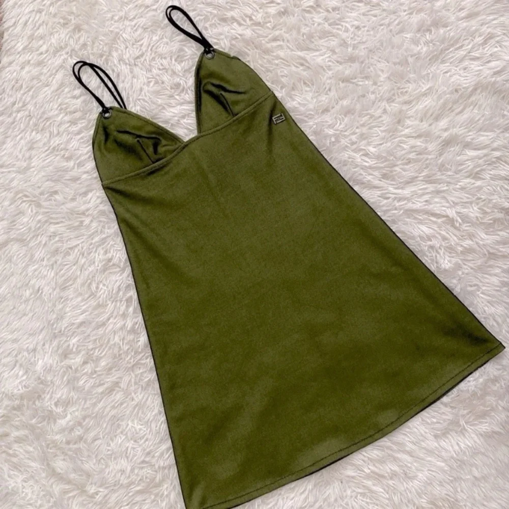 Y2K Fendi lime Green with black micro mesh Mini Dress - Picture 10 of 16